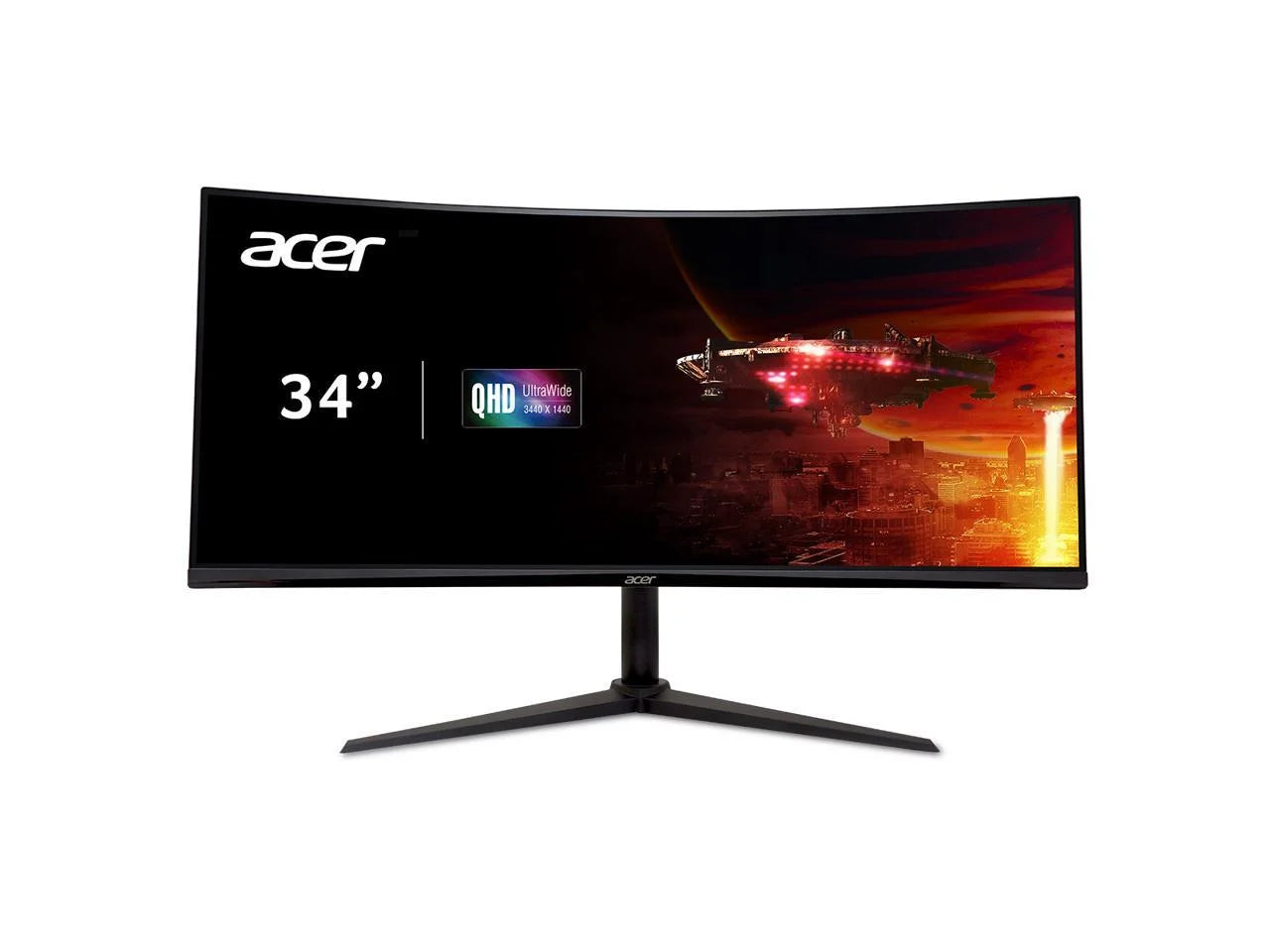 Nitro XZ342CU V3Bmiiphx 34" 1500R 21:9 Curved QHD (3440 X 1440) AMD Freesync Premium Gaming Monitor, 180Hz Refresh Rate, 1Ms VRB, VESA Displayhdr 400, VESA Mounting Compliant (2 X Display Ports &