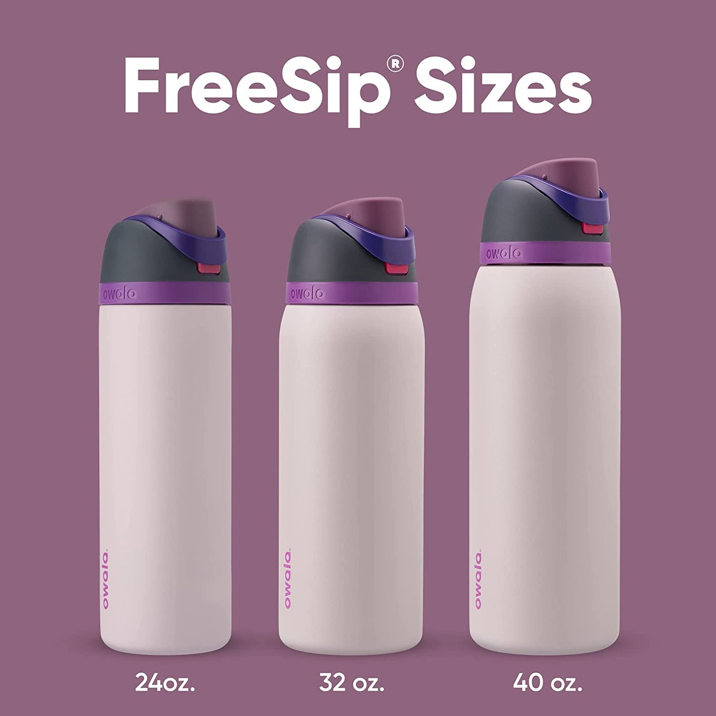 Freesip Insulated Stainless Steel Water Bottle with Straw for Sports and Travel, Bpa-Free, 24Oz, Dreamy Field