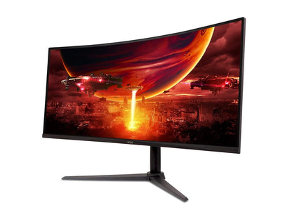 Nitro XZ342CU V3Bmiiphx 34" 1500R 21:9 Curved QHD (3440 X 1440) AMD Freesync Premium Gaming Monitor, 180Hz Refresh Rate, 1Ms VRB, VESA Displayhdr 400, VESA Mounting Compliant (2 X Display Ports &